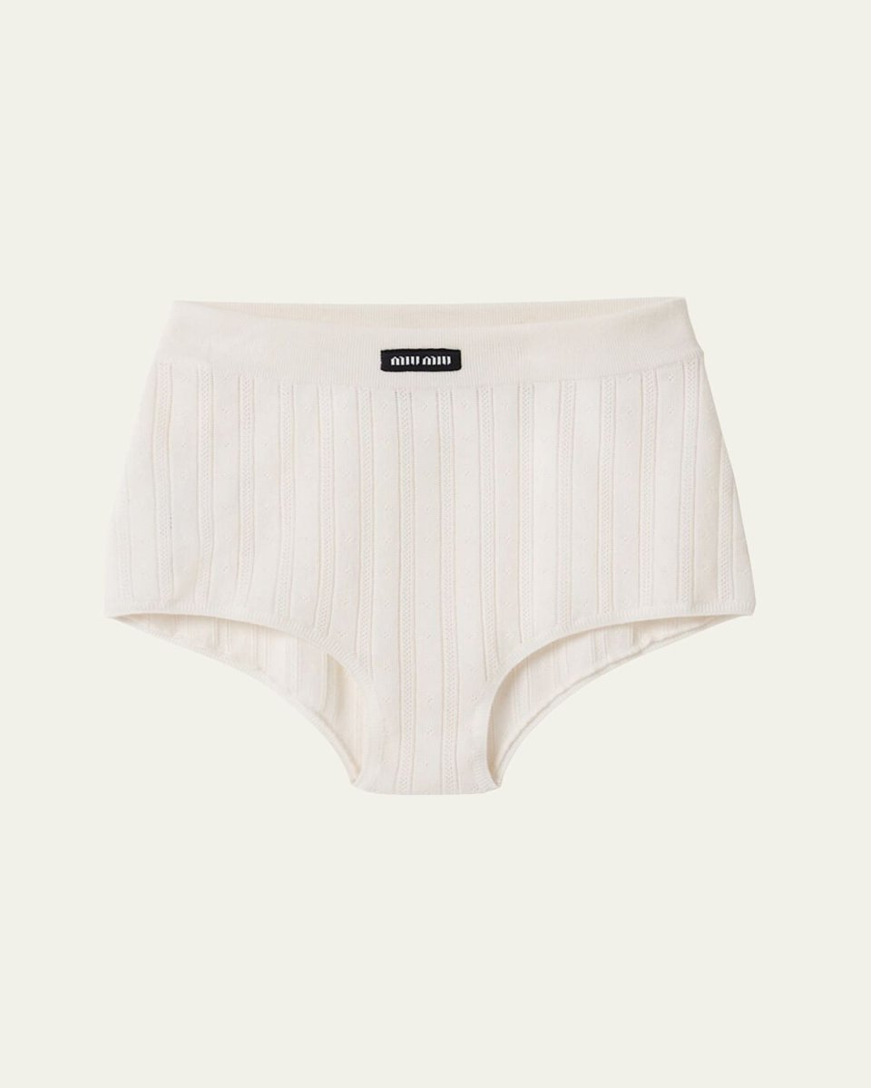 Openwork Cashmere Silk Shorts